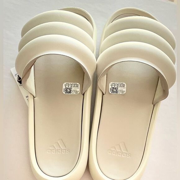 ADIDAS Adilette Zplaash Slides Women Size 10 Men Size 9 Beige Slip on Sandal NEW - Picture 7 of 9